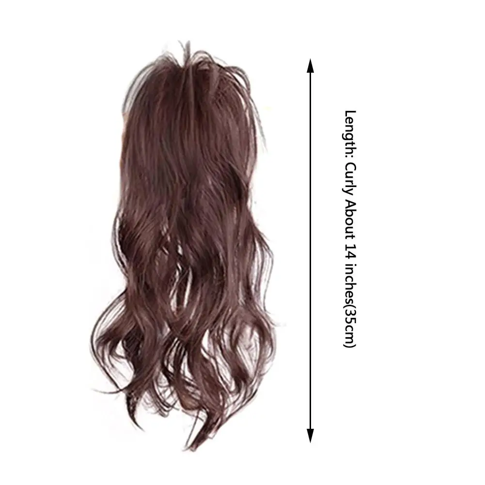 Women\'s Ponytail Wig 35cm Long Wave Claw Clip Hair Extension With Heat-resistant Fiber Ponytail Wig Patch