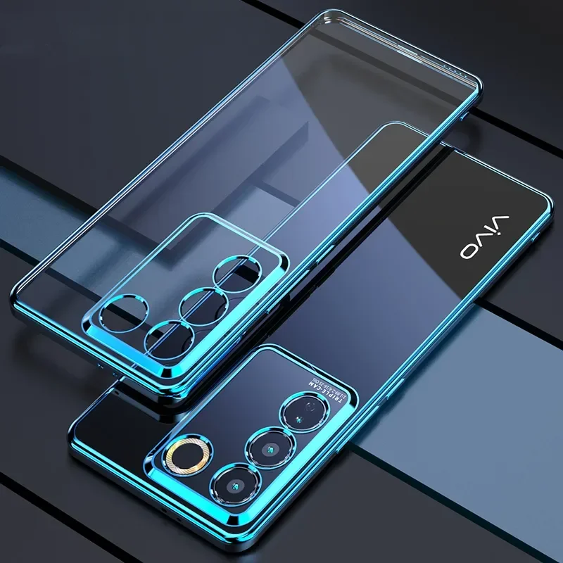 Transparent Electroplating Case For VIVO V30 Lite 4G V40 30 SE V29 V27 V25 E 2023 TPU Soft Silicone Back Cover For VIVO V40SE