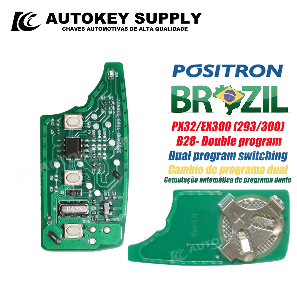 Autokeysupply High-Quality Remote Key Alarm System- Double Program (293/300) PX32 FX EX330 360 For Brazil Positron Flex