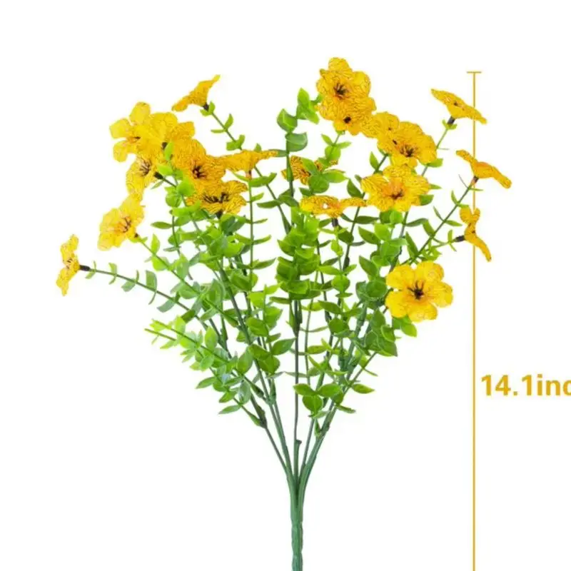 2025  Artificial Flowers for Outdoors UV Resistant Faux Plants Fake Eucalyptus Flowers Bulk for Vase Flower Arrangement