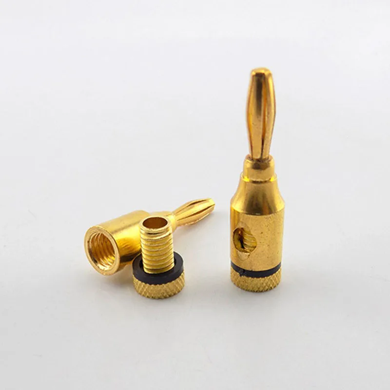 2/4/10pcs 4mm Banana Plug Connector 24k Gold-Plated Musical Audio Speaker Cable 8AWG to 20AWG Wire Converter Adapter Tool E1
