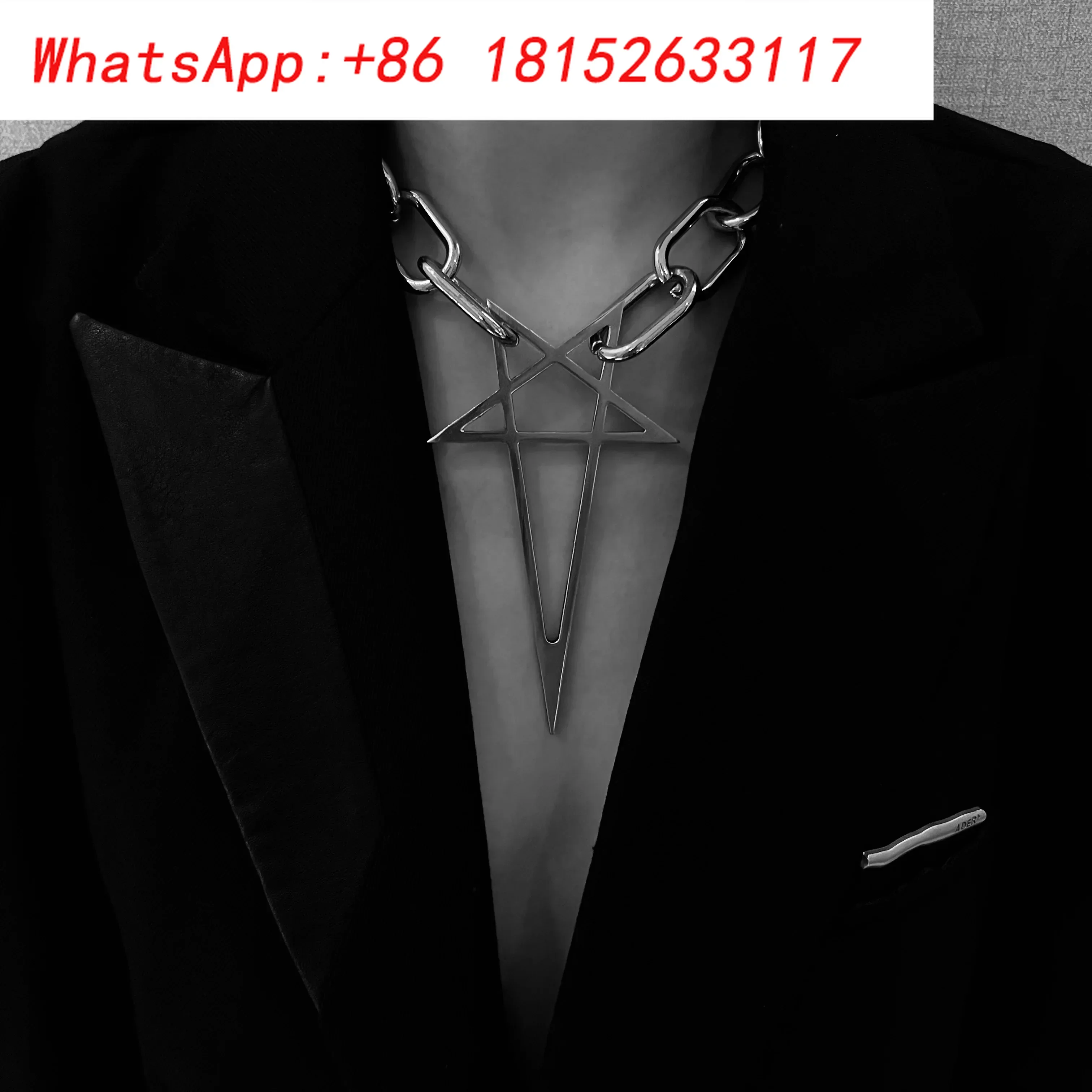 Пентаграмма Rick ретро стерлингового серебра ro ожерелье легкие роскошные нишевые мужские аксессуары модные совы элитный темперамент мм