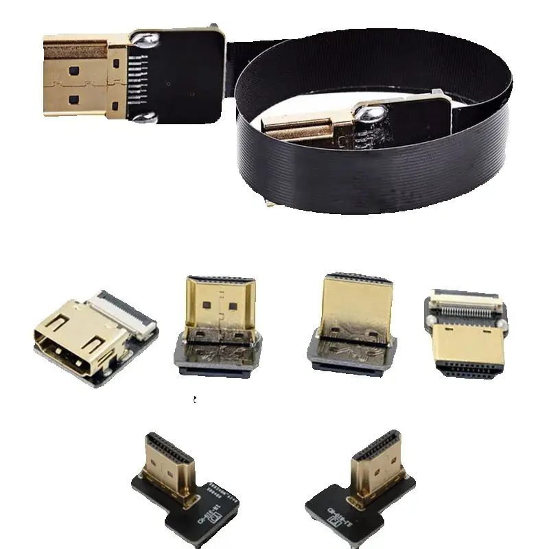 FPV Micro HD Mini HDMI-compatible 90 Degree Adapter 5cm 80cm FPC Ribbon Flat Cable Pitch 20pin For Multicopter Aerial Photog