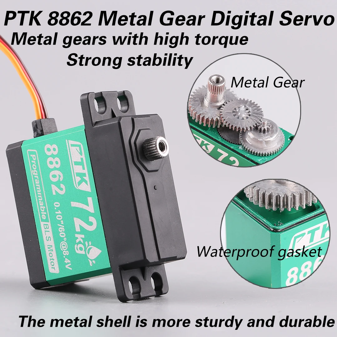 PTK 8862 High Torque Digital Servo 70g Standard Servo RC Car Model Fixed Wing Stainless Steel Gear