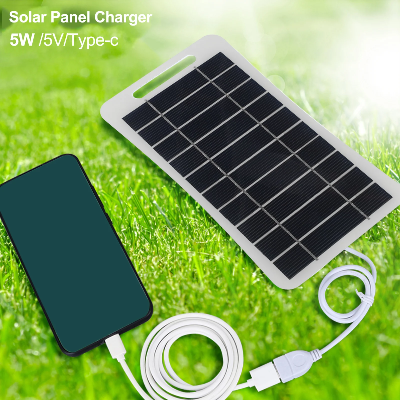 Portable Solar Panel Charger with USB Output for Mobile Phone High Conversion Rate Reliable Charging (63 characters)