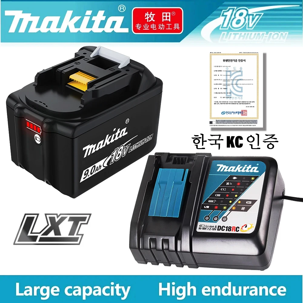 

Makita 100% Original 18V 9/6/3Ah large capacity battery suitable for angle grinder Powerful Tool Battery +charger+electric drill