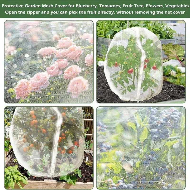 

Big fruit tree insect-proof mesh bag with zipper drawstring Plant insect-proof cover Fruit tree mesh cover Insect bird net