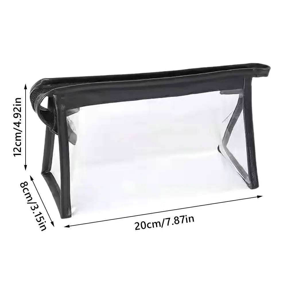 Multifunctional PVC Pen Bag Waterproof Transparent Pencil Case Zipper Design Large Capacity Stationery Storing Bag Gift