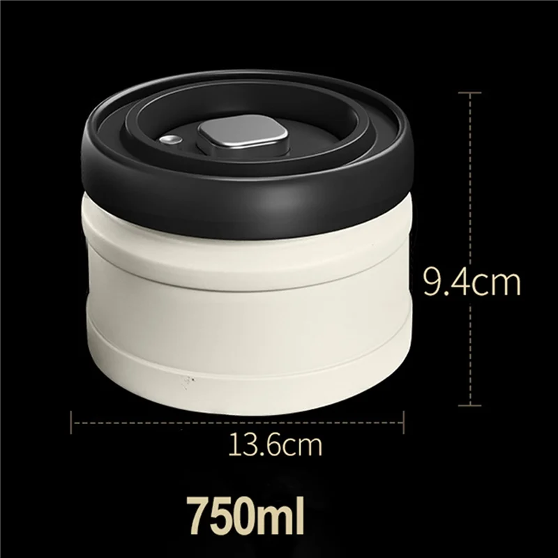 حاوية تخزين حبوب القهوة المختومة من SANQ 2X، شاي الحبوب المفرغ، خزان علبة طازج لبرطمان القهوة محكم الغلق (أبيض، S)