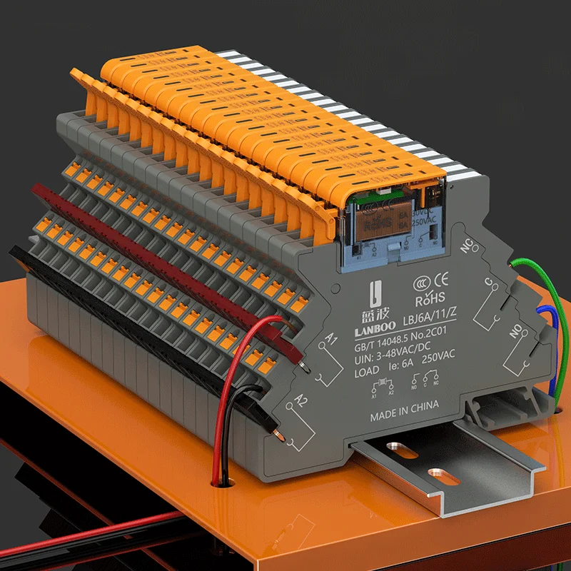 LANBOO 6mm Ultra thin design type Relay with Led 6A DC12 24V Microrelay Intermediat Other voltages can be customized e relay