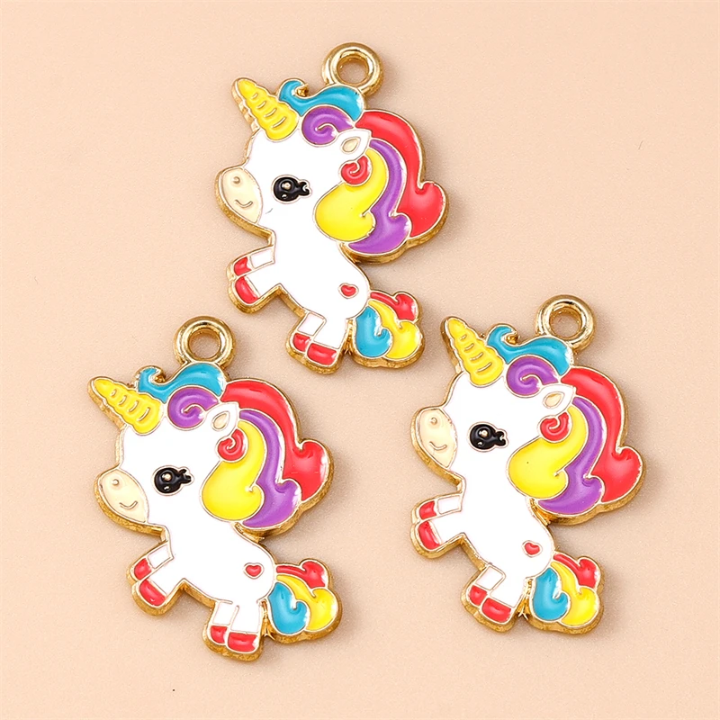 20 Stück Cartoon Tier Charms Emaille Pferd Charms Anhänger für Schmuckherstellung Tropfen Ohrringe Halsketten Armbänder DIY Bastelbedarf – Detail 7