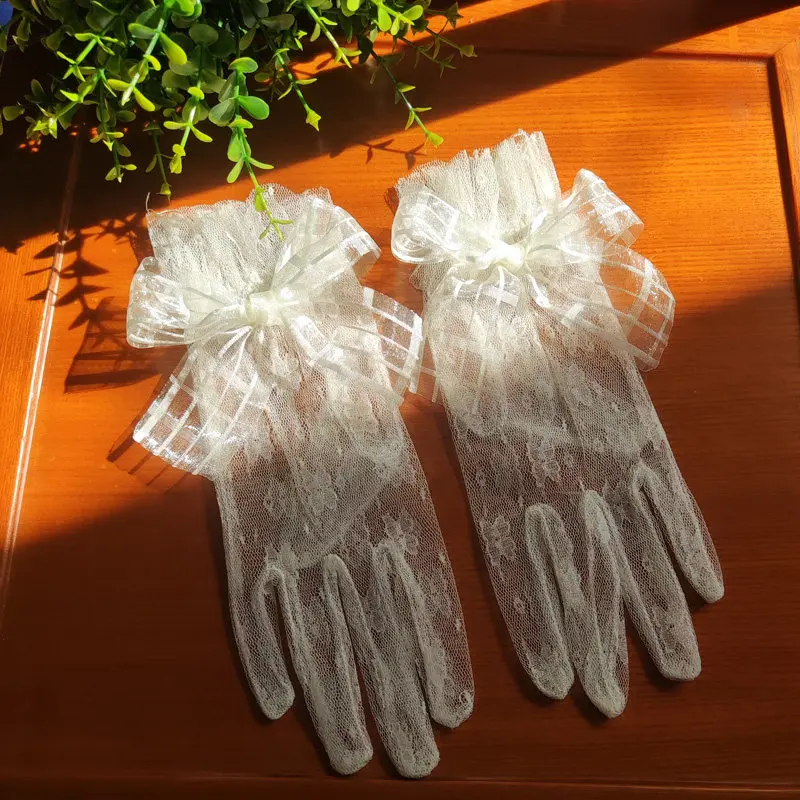 ロリータフラワー結婚レース手袋エレガントな夏のレース袖アクセサリーロリータオリジナル手作り手袋