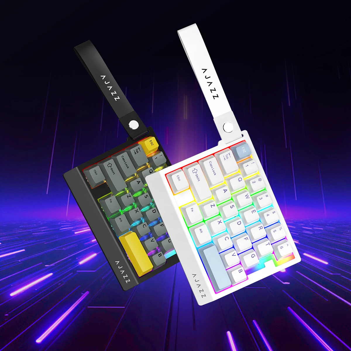 AJAZZ AK029 Single-hand Game Mini Keyboard, Magnetic Axis Mechanical Keyboard, Wired Keyboard, Left Hand, 29 Keys, Portable, RGB