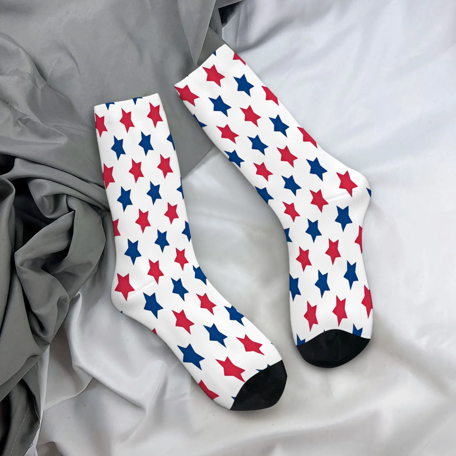 

1 Pair Of Unisex Fashion Happy Pattern Trend Tube Printed Socks, Polyester-ammonia Blended Gifts for Men Women