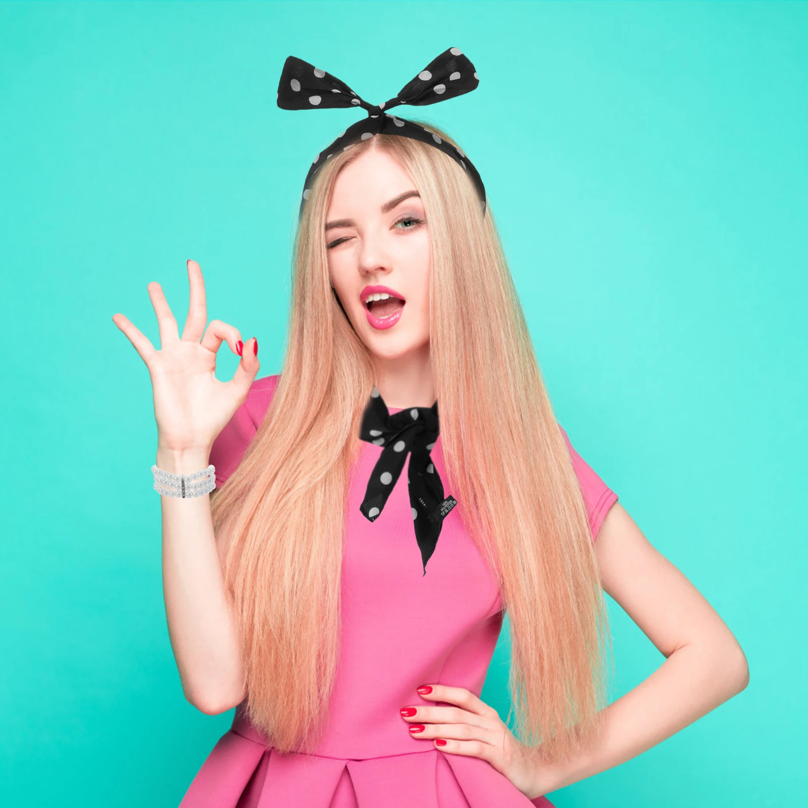 

50s Accessories Women Role 50S Costume Set Play Props Cosplay Headb Cosplay Costume Accessories Set Party Decorations