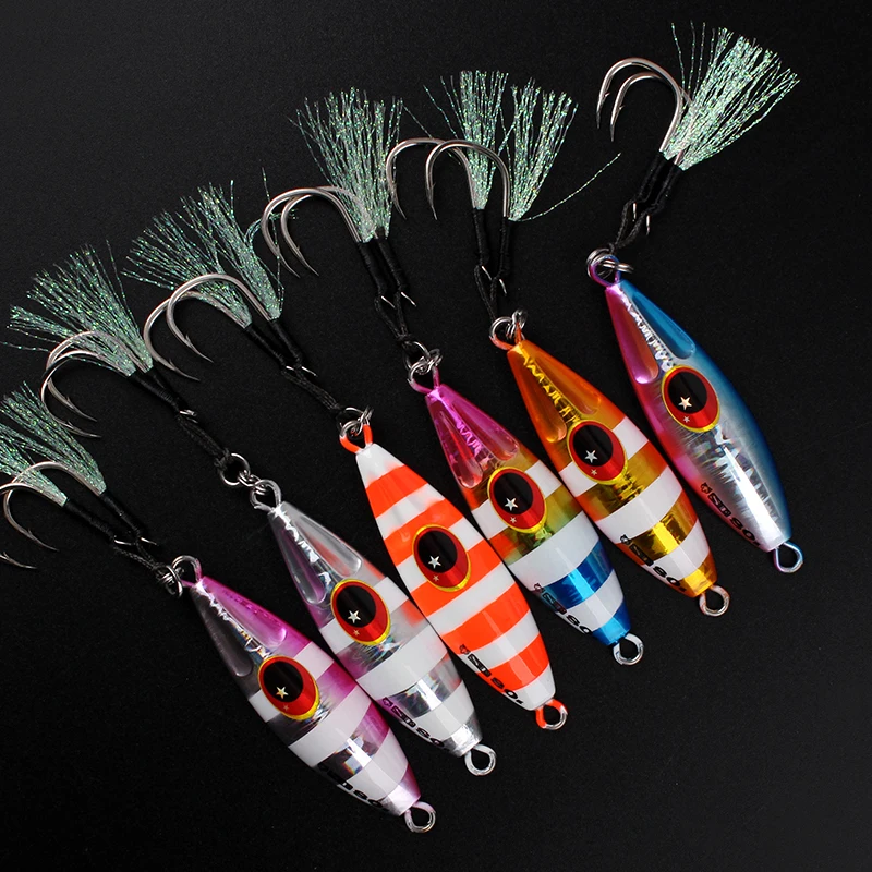 Acier salée 20g 30g 40g 60g 80g appât de plomb d'abeille gabarit lumineux gabarits métalliques lents leurre de gabarits