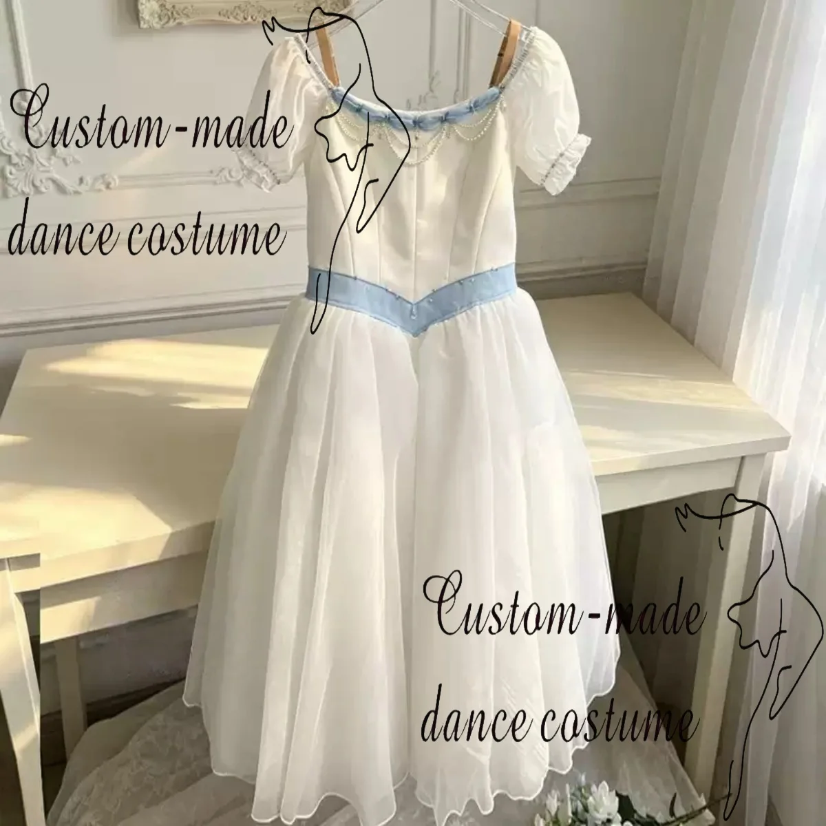 Customized White Graduation Ball Ballet Performance Costume