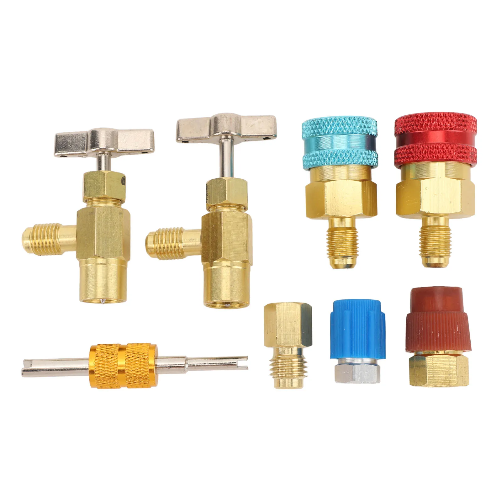 ชุดข้อต่อเร็ว R1234YF แบบปิดผนึกเอง ใช้ได้กับทั้งแรงดันสูงและแรงดันต่ำ  อะแดปเตอร์ 1234yf เป็น R134a สำหรับเครื่องปรับอากาศรถยนต์ ชาร์จแอร์ ใหม่