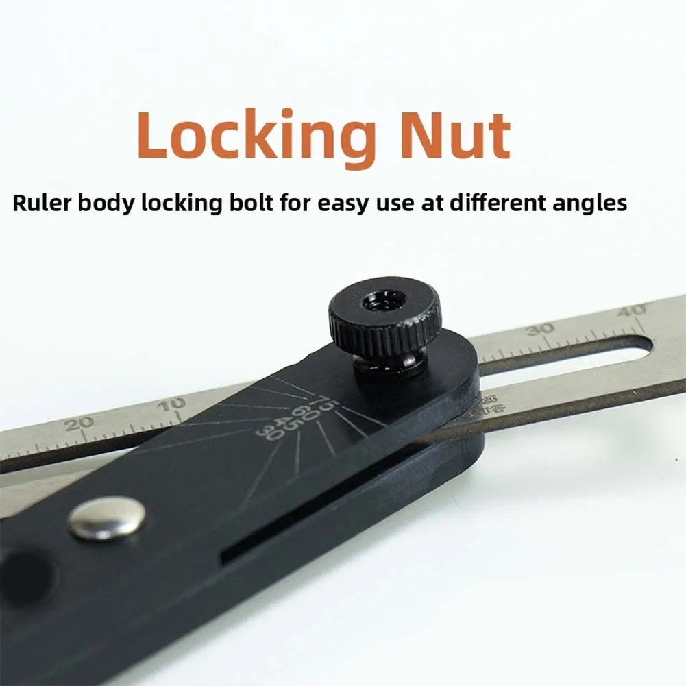 Carpentry Layout Tool T Shape Angle Ruler For Detailed Carving Black Angle Ruler For Woodworking High Accuracy Measurement