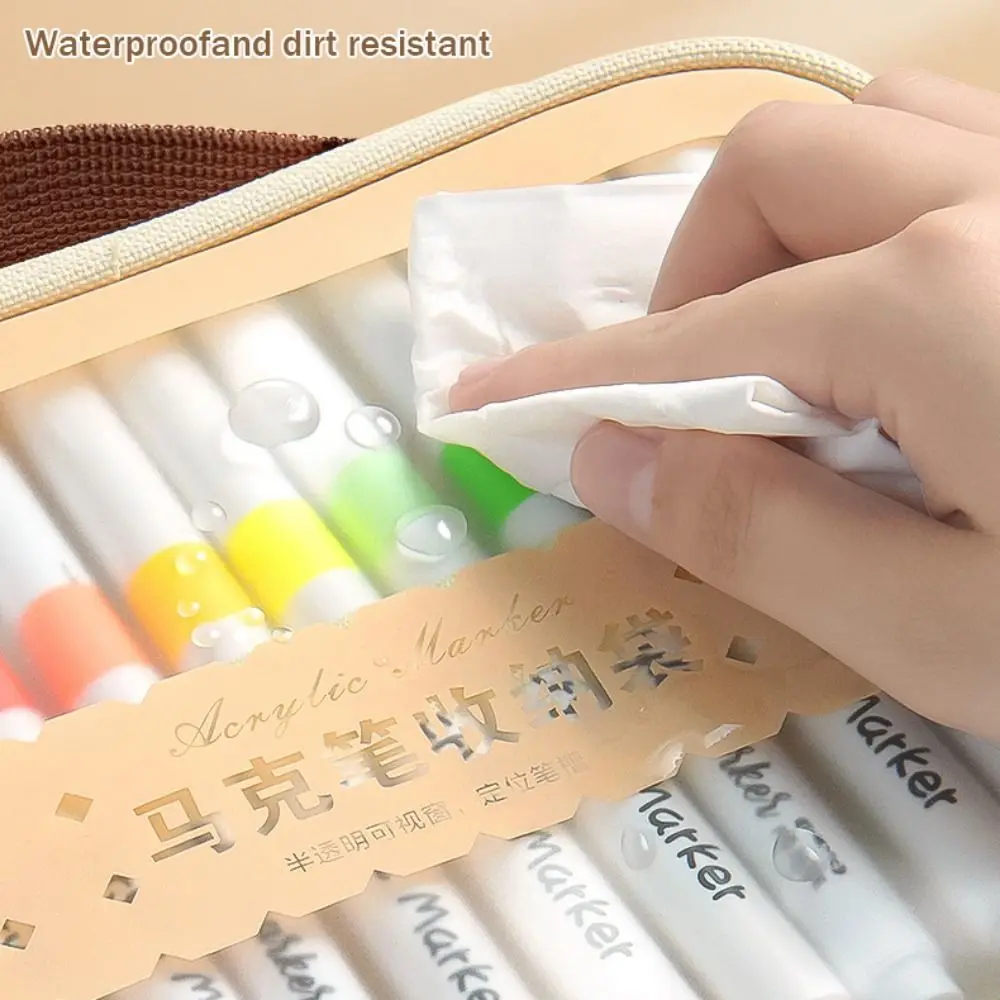 24/36/48/60/84/120 Fächer Marker-Stift-Aufbewahrungstasche Große Kapazität Reißverschluss-Stifttasche Abnehmbare Aquarellstift-Aufbewahrungstasche – Detail 6