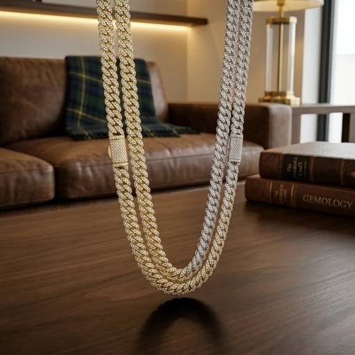 

10MM 2 Row CZ Bling Iced Out Cuban Link Chain Necklace Hip Hop Jewelry for Men Women Gift