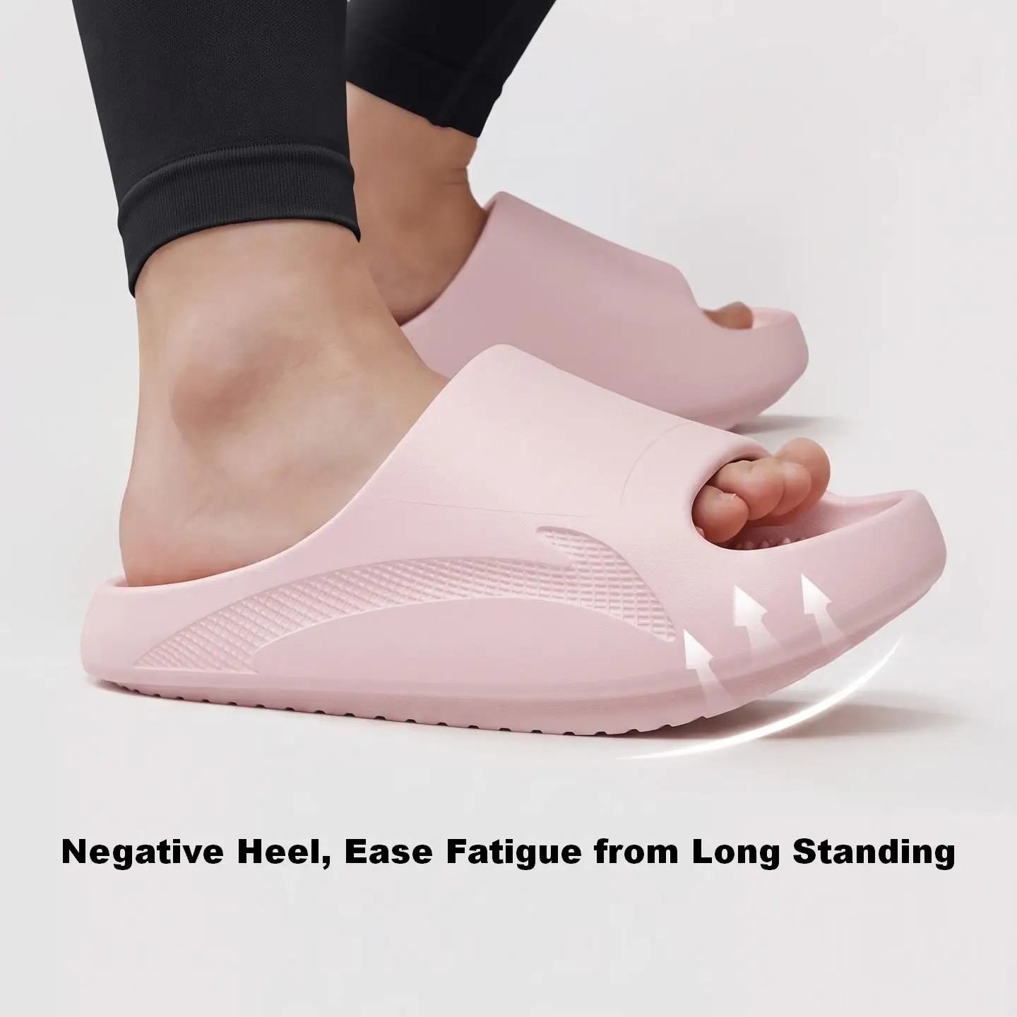 One-Piece Molded EVA Closed Toe Slides, Ergonomic Massage Insole Anti Slip Indoor Outdoor Sandals