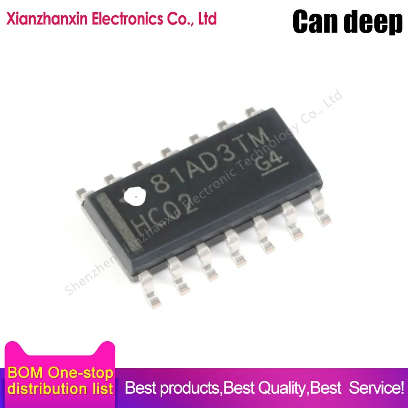10pcs/lot SN74HC02DR SN74HC02 HC02 SOIC-14 Logic chip in stock