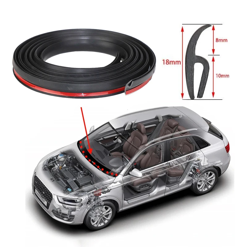 

4m Windshield Rubber Seal Front Rear Windshield Sunroof Seal Strips Dustproof Sealing Strip For Auto Car Dashboard Windshield