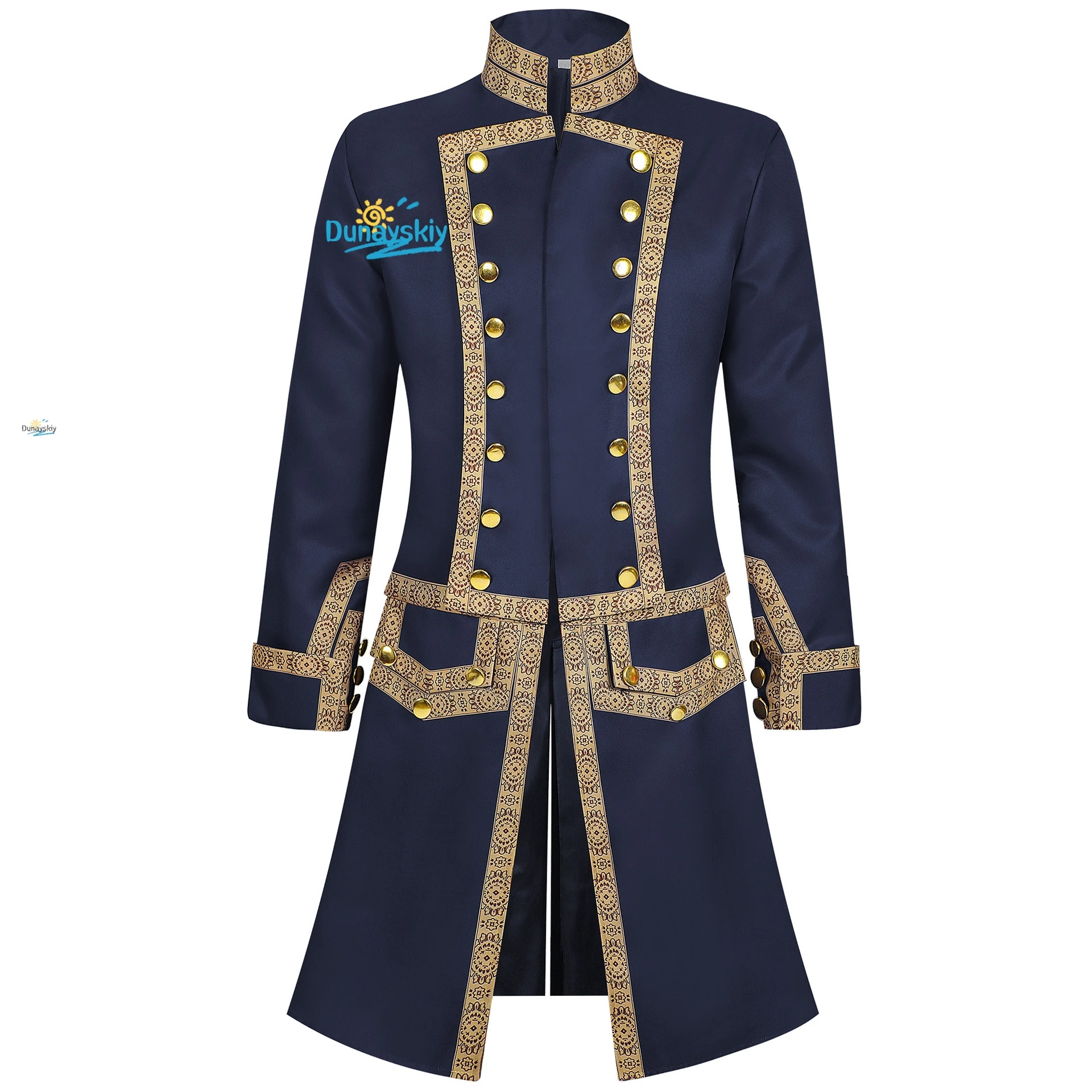 Men's Colonial Military Uniform Tailcoat Gothic Steampunk Regency Victorian Jacket Alexander Hamilton Cosplay Costume view 2