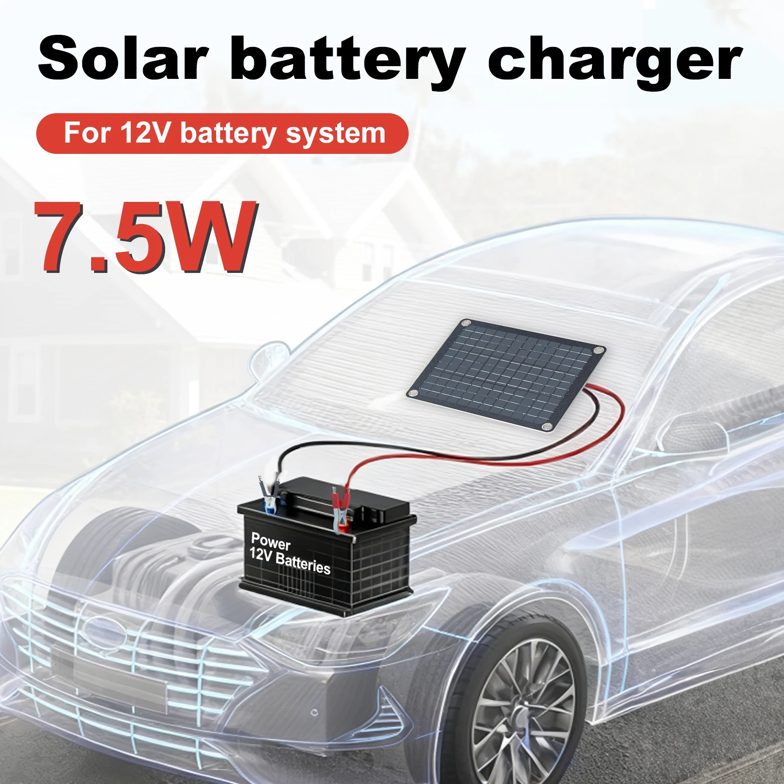 

MPPT контроллер заряда солнечных батарей 12В, интеллектуальное устройство для поддержания заряда аккумулятора (комплект) для автомобиля, мотоцикла, лодки, морского транспорта, фургона, прицепа