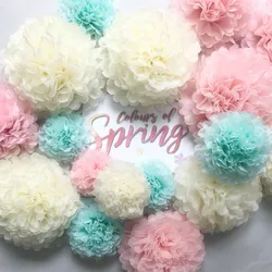 10PCS 4inch Tissue Paper Pom Poms Flower Balls for Wedding Decoration Baby Shower Bithday Christmas Party Supplies DIY Crafts