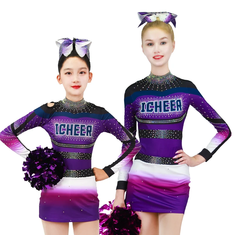 

Purple Cheerleading Uniform Custom Plus Size Cheerleading Uniforms For Girls Cheerleader Uniform Adult