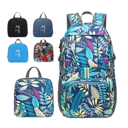 35L Foldable Waterproof Backpack Lightweight Outdoor Storage Rucksack Print Solid Camping Mountaineering Bag Travel Backpacks