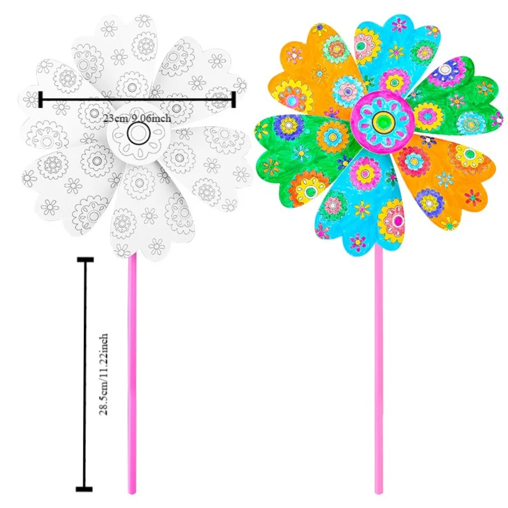 Em branco Windmill Toys para DIY, desenho artesanal, arte, Graffiti Puzzle, Jogar, Educação, Brinquedos