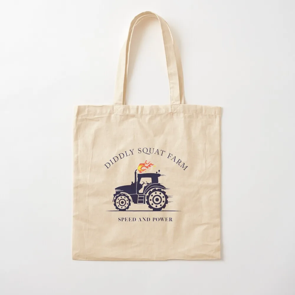 Perfect Tractor Design Diddly Squat Farm Speed And Power Tote Bag Women's beach bags Fabric bag hand bags Canvas Tote Bag