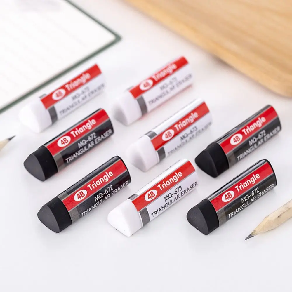 

Durable Soft and Clean 4B Erasers Sketching Art Black White Triangular Eraser Rubber Long-lasting Pencil Eraser Stationery