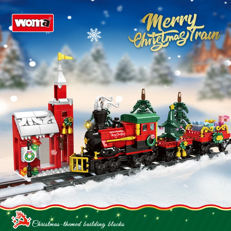 Novo bloco de construção criativo série natal casa árvore papai noel tijolos modelo brinquedos para crianças quebra-cabeça natal presentes diy