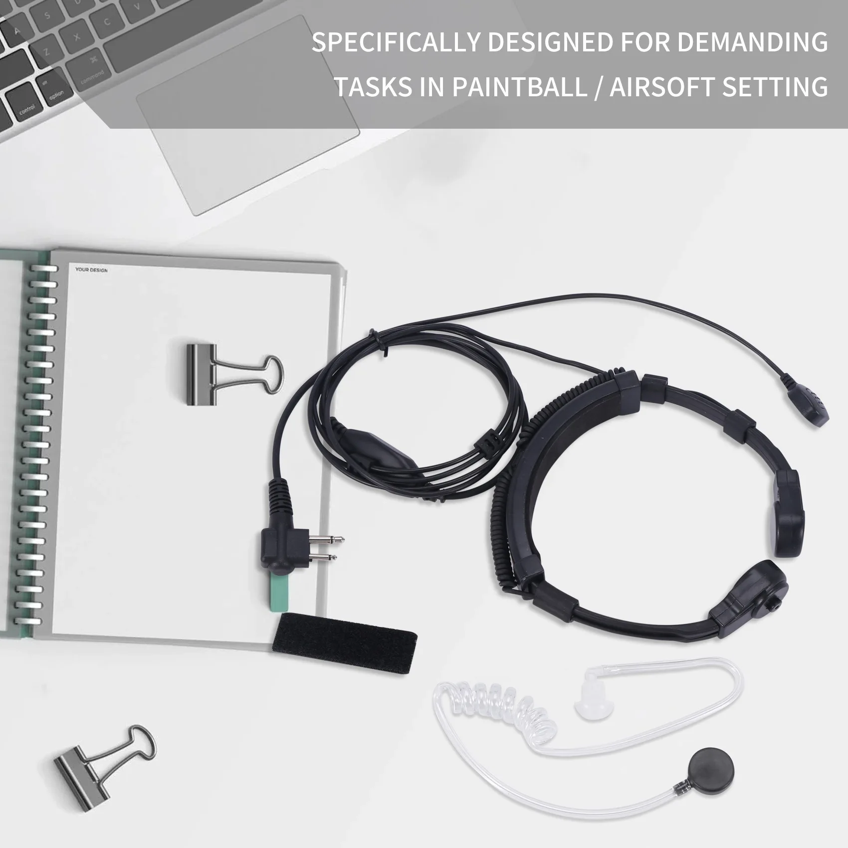 [NEW!】 Throat Mic Miniphone Covert Acoustic Tube Earpiece Headset For Motorola Two Way Radio