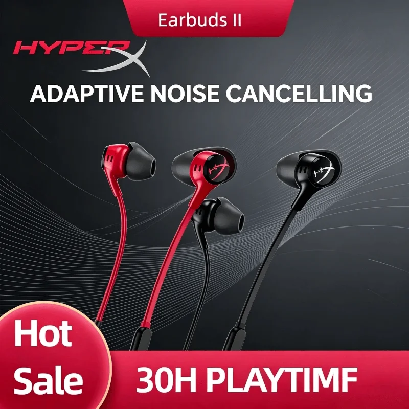

HyperX Cloud Earbuds II Gaming Earphone With Mic Immersive Wired In Game Audio In Ear Headphone For Phone PS4 PS5 Xbox Series