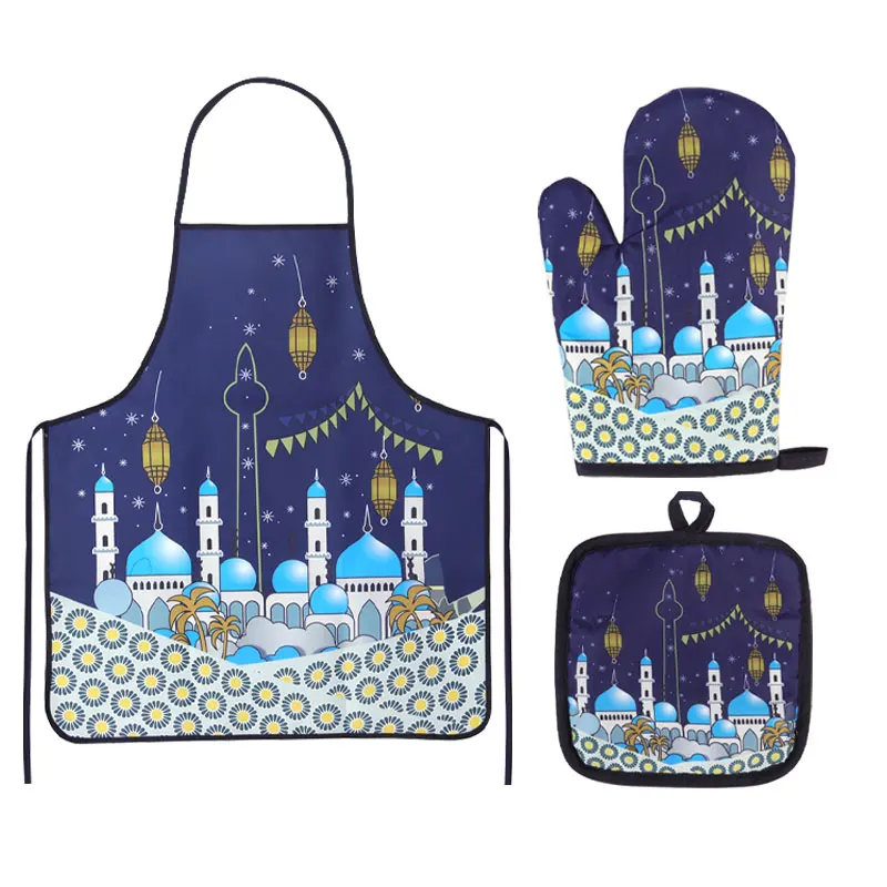 Ramadan Decorations Baking Anti-Hot Gloves Pad Oven Eid Mubarak Kitchen Decoration Home Cooking Accessories Muslim Islamic