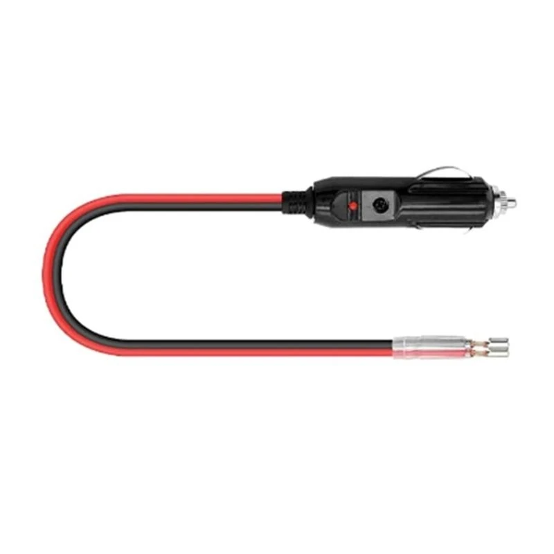 12V Fused Cigarettes Male Plug with Leads & LED Light, 16AWG Car Replacement Male 20A Socket Cord