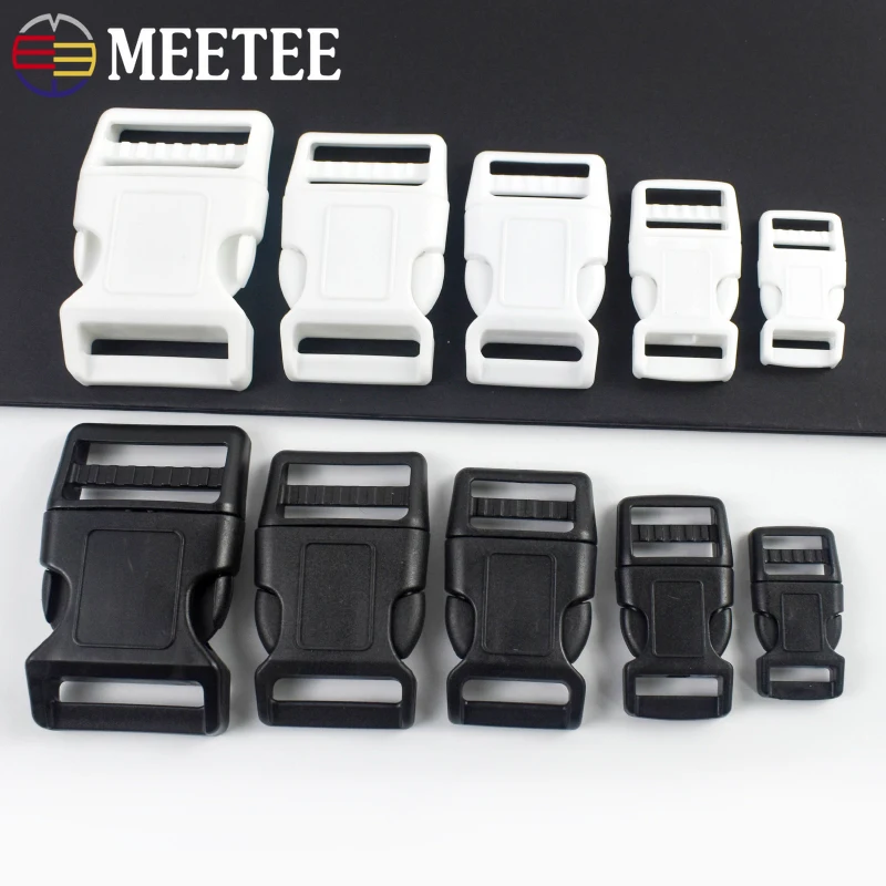 

10Pcs Meetee 15-38mm Plastic Release Buckle Backpack Shoulder Strap Adjustment Buckles Side Quick Closures Hook DIY Accessories