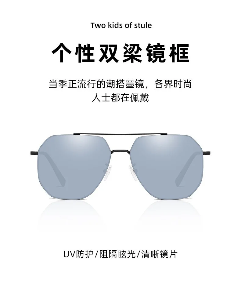 Sonnenbrille mit Metallrahmen für Herren, hochauflösende Unisex-Sonnenbrille, Angeln, Sonnenschutz, Uv400, Sommerbrille, Spiegellinsen, Schutzbrille – Detail 4