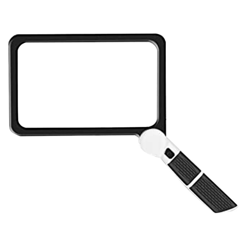 Full-Page 5X Magnifying Glass Rectangular Handhold Magnifier For Reading, With 48 LED Lights