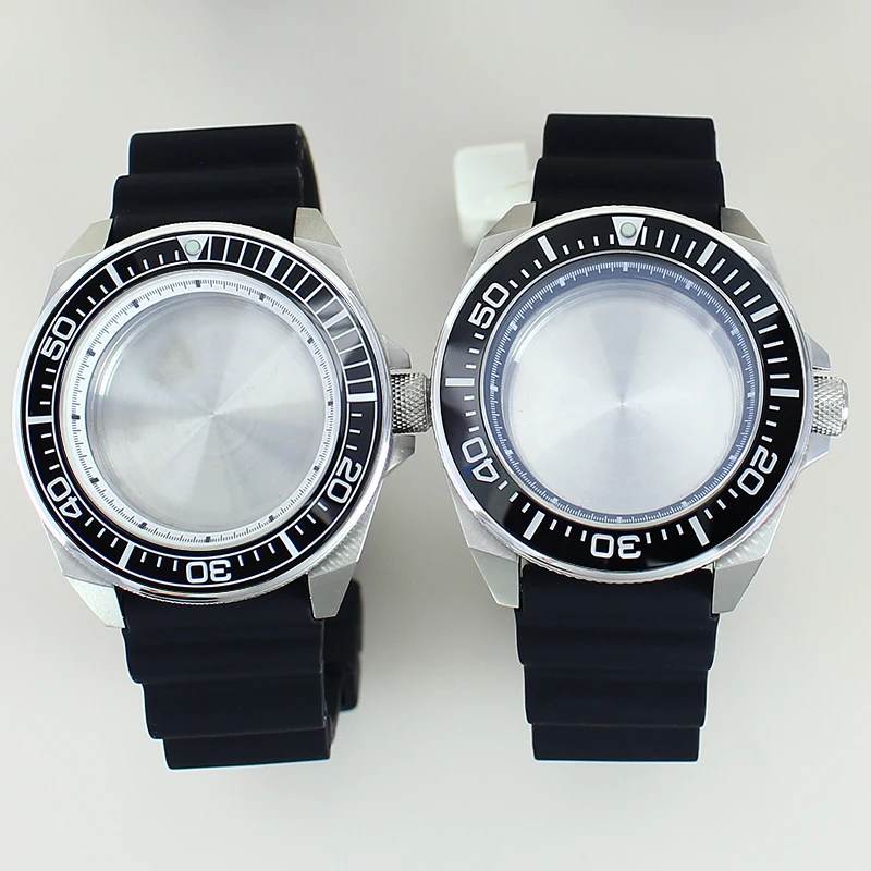 43.8 مللي متر استبدال الساعات الحالات مع الفصل الدائري الياقوت ل وزارة الدفاع الساموراي NH35 NH36 NH38 NH34 316L الصلب سوار السيراميك الحافة #2