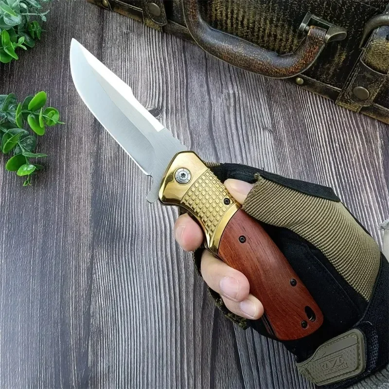 

DA96 Folding Pocket Knife 5Cr13 Steel Blade Red Wooden Handle edc multitool knifes Outdoor selbstverteidigung Tactical knife