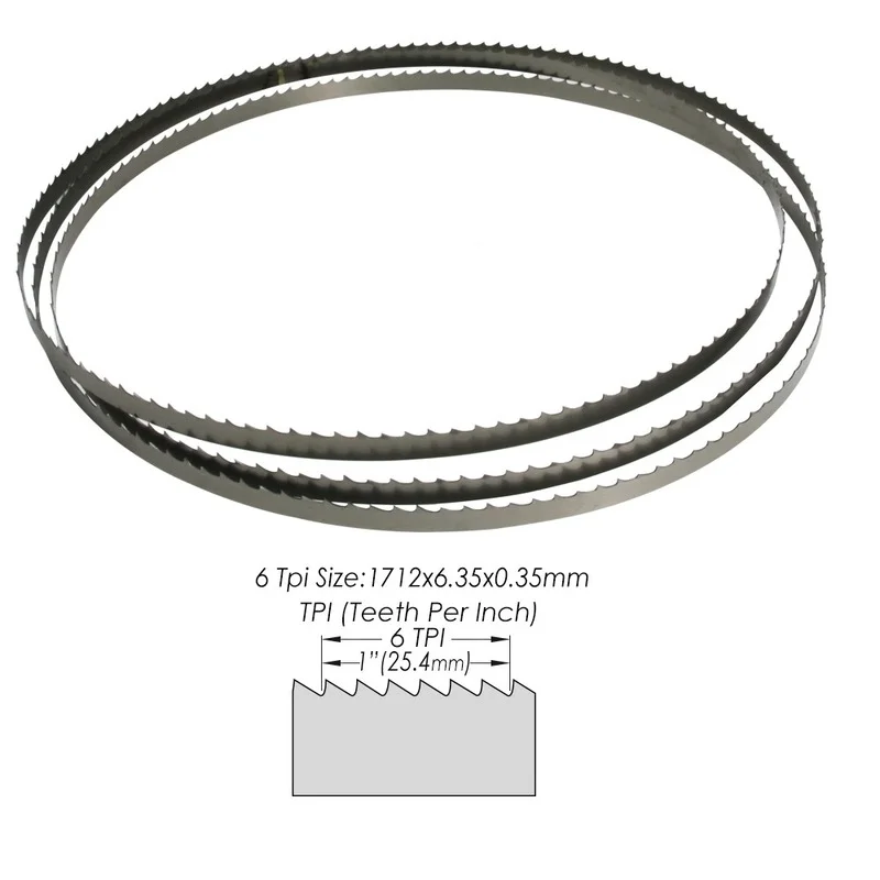 Imagem -04 - Lâmina de Serra de Fita para Serra Charnwood Metabo Bas250 Corte de Madeira Metal Plástico 673 1712 mm 1712x6.35x0.35 mm Tpi Pcs