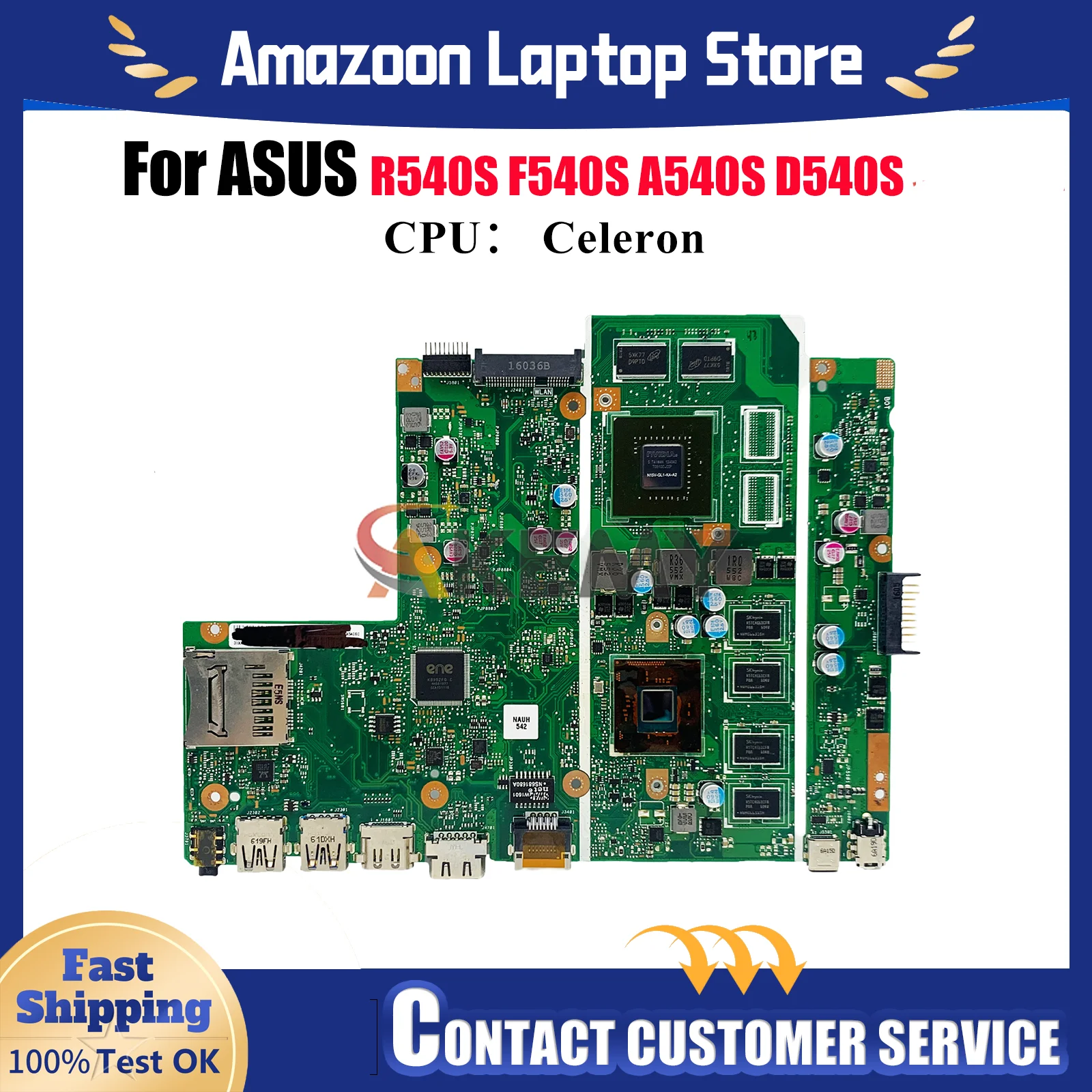

X540SC Материнская плата для ноутбука ASUS VivoBook F540S D540S X540SC X540S A540S R540S Материнская плата с процессором Celeron 100% тесты OK stk