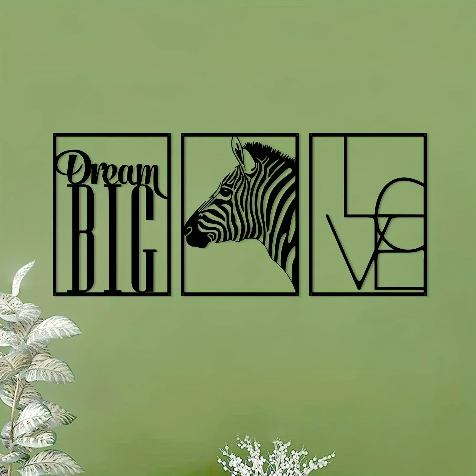 

HELLOYOUNG 3pcs/set Modern Minimalist Lines Metal Wall Hanging Art Animals Letters Wall Art Decoration Suitable for Office Home