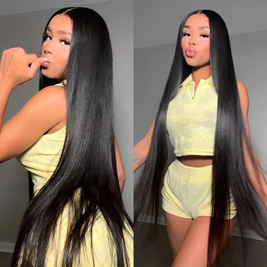 40 Inch Straight Human Hair Wigs For Black Women 13x6 Hd Lace Frontal Wig Wet And Wavy Glueless 13x4 Lace Front Human Hair Wig image 2